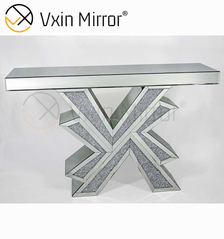 Vxin Miorror WXF-067 Fornecimento de Fábrica Elegante Mesa de Console de Vidro Mental Mesa Colsole Prata Barato Hotel