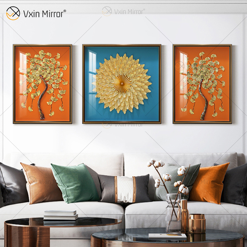 O mais novo Vxin WXPA-25 3D Abstract Wall Art Metal Wall Art Decoração Home Decoração Sala de estar emoldurada para casa Set para venda