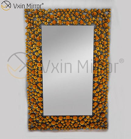 Espelho de parede marrom barato WXM-1051 de alta qualidade para decoração de parede de cristal
