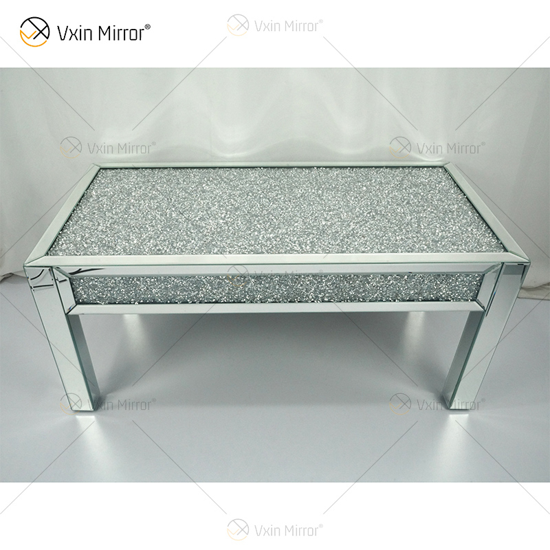 Mesa Lateral WXF-160 Café Triturado Diamante Brilhante para Sala de Estar