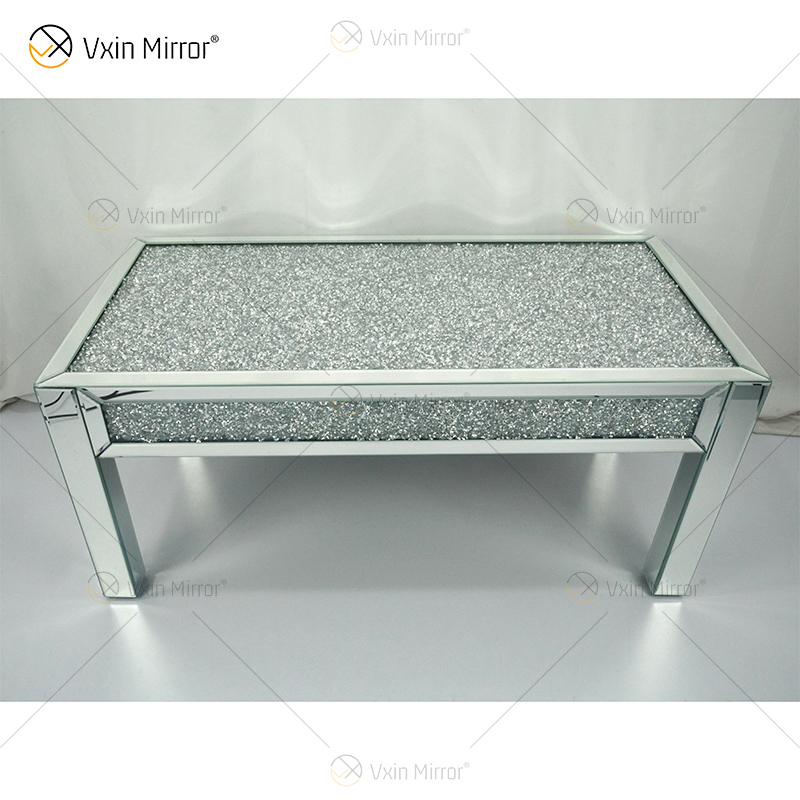 Mesa Lateral WXF-160 Café Triturado Diamante Brilhante para Sala de Estar