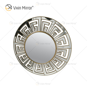 Moda Decorativa WXM-1525 Decoração de Parede Vidro Prata Luxo Parede Redonda Espelho Único