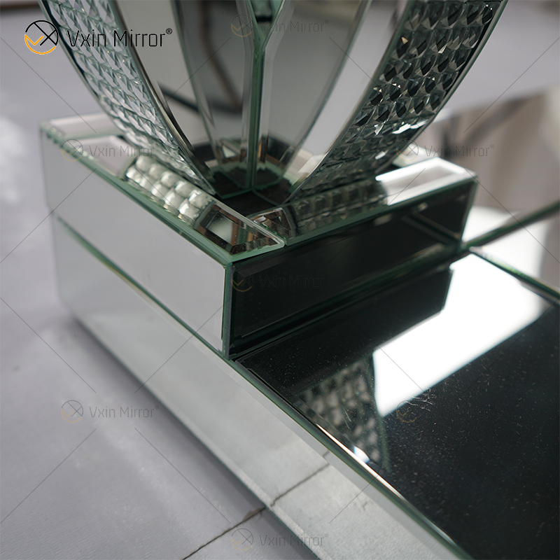 Mesa Lateral Personalizada WXF-1104 Cristal Mesa de Centro Espelhada Prata Caseira