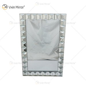 Espelho de parede retangular de vidro multifacetado WXM-1010
