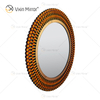 Espelho de parede de vidro marrom com decoração veneziana WXM-1112 em forma de pagode