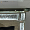 Novo design WXMF026-1 LED prata cristal vidro sala de estar espelho lareira com inserção interna
