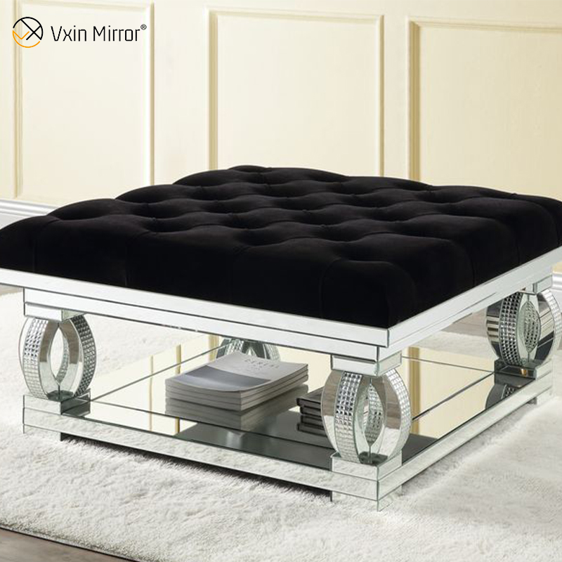 Moderna mesa de centro espelhada WXF-601 brilhante mesa lateral para sala de estar conjunto com sofá para conjunto