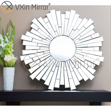 Vxin Decoração de Parede WXM-1004 Prata 3D Vidro Pendurado Espelho de Parede
