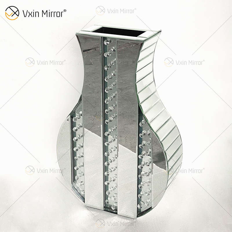 WXMV Home Hotel Decoração Interior Prata Esmagado Diamante Espelhado Vaso de Espelho Grande Seguidor