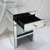 Mesinha de cabeceira de cristal com móveis de prata WXF-242 moderna vaidade com 1 gavetas mesa de cabeceira espelhada