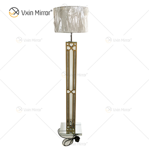 Mesa de cabeceira WXFL-031 Sala de estar Luxo Prata LED Antigo Luminária de Piso Espelhada Lâmpada Espelho