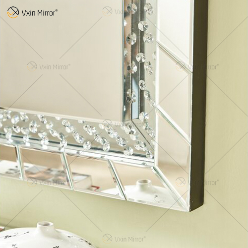 Espelho de parede de cristal de boa qualidade WXM-761 com decoração de parede espelho iluminado