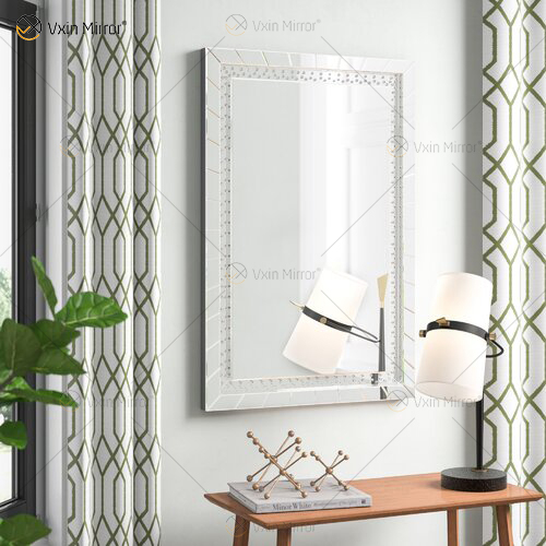 Espelho de parede de cristal de boa qualidade WXM-761 com decoração de parede espelho iluminado
