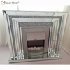 Decoração de casa WXWF-1095 Luxo para ambientes internos com espelho de diamante elétrico esmagado lareira com aquecedor em móveis de sala de estar