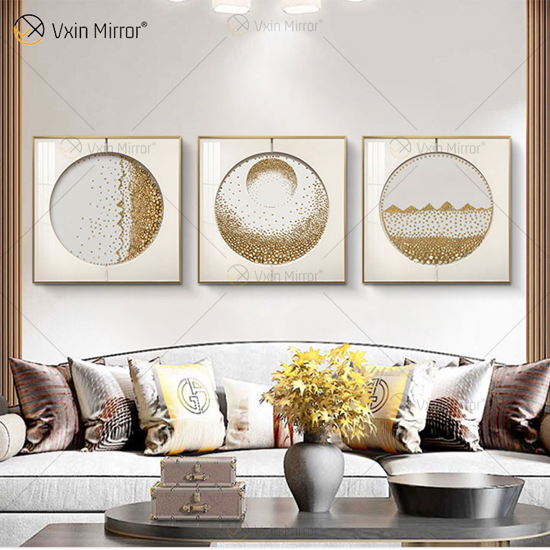 Incrível qualidade Vxin WXPA-017 Metal Wall Art Decor Peças de Decoração para Casa Luxo Sala de Estar Emoldurada para Casa Conjunto para Venda