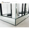 Suporte de vela de vidro espelho prata transparente Meetart com tubo de luz de 3 velas elegante ideal para decoração de casa WXCH-65
