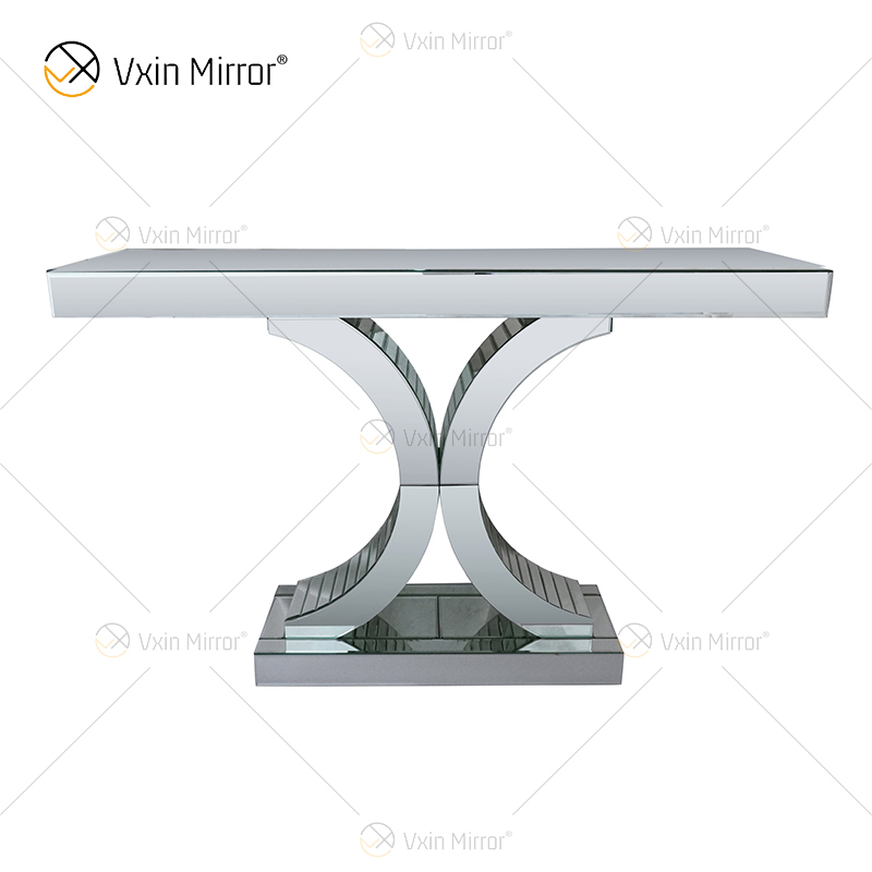 Atacado Elegante WXF-547 Prata Charmosa Mesa Console Espelhada para Móveis