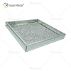 Venda imperdível WXMT-019 Modern HomeDecor Prata Diamante Triturado Vidro Quadrado Bandejas Espelho