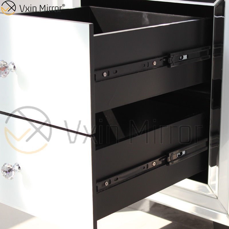 Venda imperdível para casa móveis de vidro branco 2 gavetas armário espelhado WXF-786