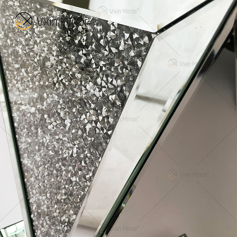 Mesa de console espelhada de diamante Vxin decoração moderna para casa de luxo