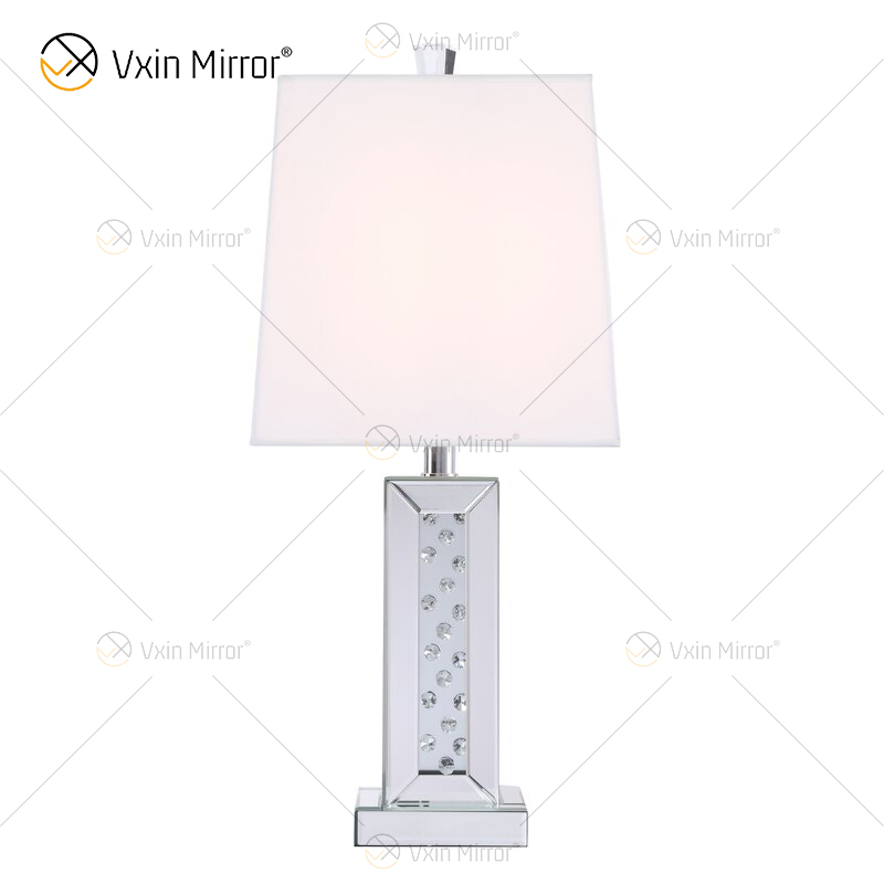 Lâmpada de espelho de mesa Vxin WXTL-142 cristal prata elegante LED 3 cores luz LED para quarto