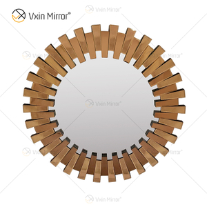 Starburst pequeno/grande prata elegante 3D circular moderno sala de estar quarto espelho de parede WXM-1021