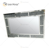 Espelho de parede retangular com decoração de parede WXM-1787 com diamante esmagado