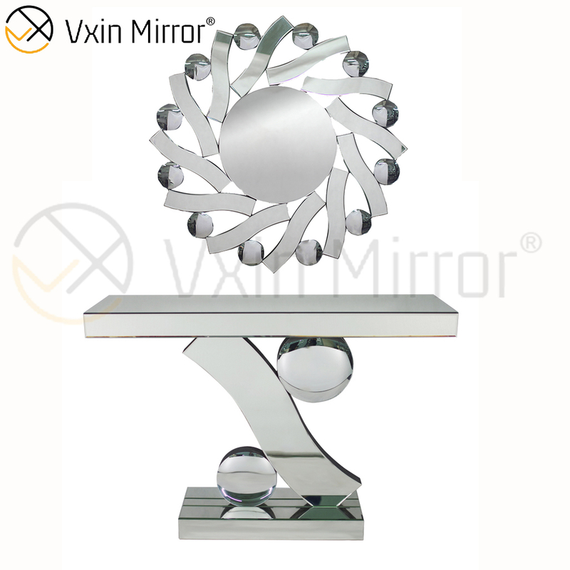 Espelho Vxin Personalizado de Alta Qualidade Móveis de Cristal Moderno Mesa Consola Prata com Espelho de Parede