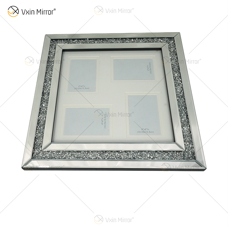 Fornecimento de fábrica de prata feito à mão espelho de parede moldura de espelho arte de parede decoração para sala de estar sofá móveis WXPP-16