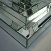 Mesa de console de vidro espelhado única e moderna, mesa de destaque para sala de estar, hall de entrada, decoração de casa WXF-294