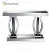 Mesa de console de vidro espelhado única e moderna, mesa de destaque para sala de estar, hall de entrada, decoração de casa WXF-294