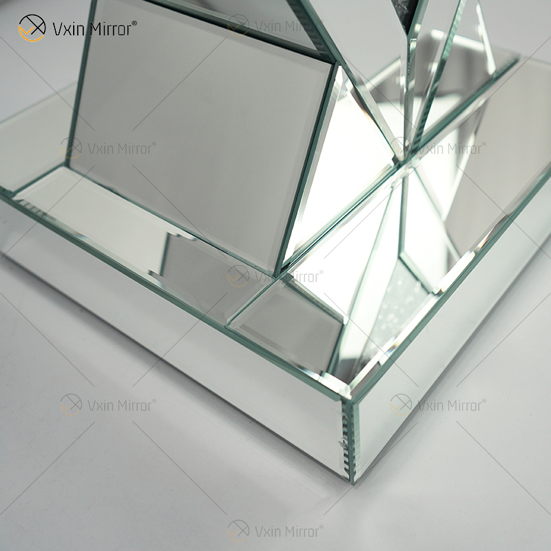 Barato Novo Design Vxin WXF-115-1 Decoração de Casa Mesa Lateral de Diamante Triturado Espelho Prata Móveis Mesa Lateral