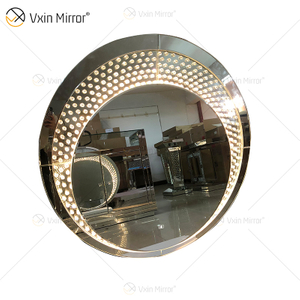 Alta Qualidade Fornecimento de Fábrica WXM-2595 3 Cores Luz LED Espelho Conjunto de Espelho de Maquiagem Octogonal Espelho Personalizado Plug Toucador Conjunto