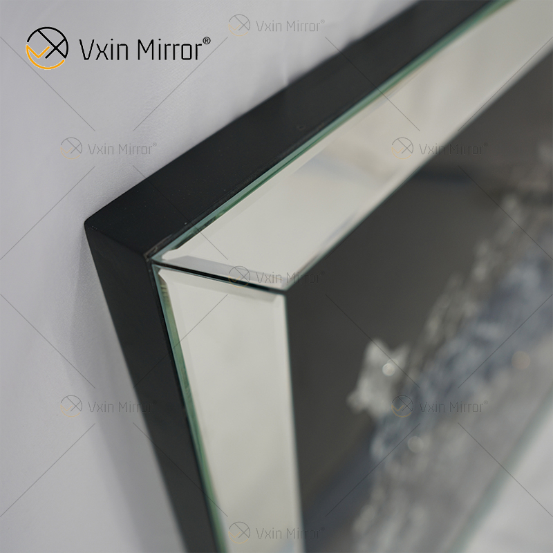 VXin WXMA-19 Decoração de casa Moldura de vidro espelhada Cheetah Wall Art Cristal Porcelana Pintura Espelho Arte de Parede