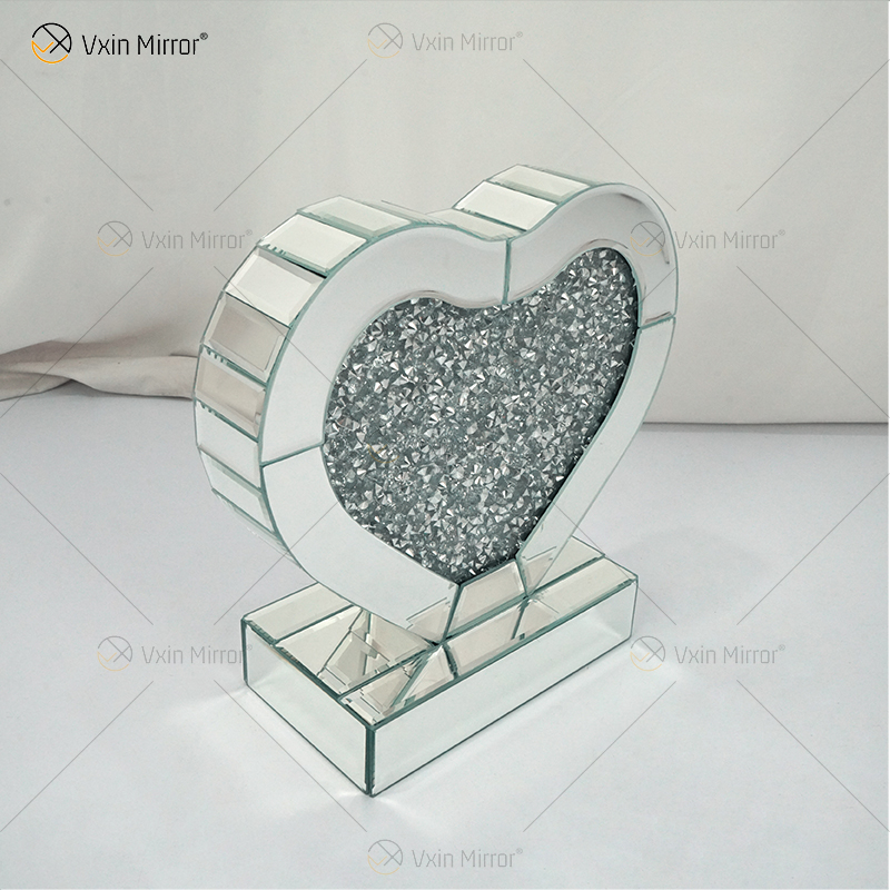 Decoração para casa Fornecimento de fábrica Vxin Mesa Lateral WXF-155 Prata Esmerilhada Diamante Mesa Lateral Espelho