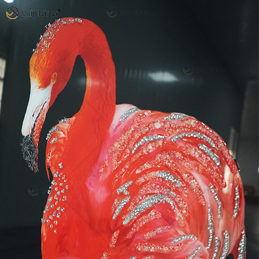 Vxin WXMA-57 Cristal Porcelana Pintura Resina Flamingo Moldura Coberta Espelho Decorativo Arte de Parede