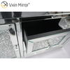 Armário de sala de estar com 7 gavetas WXF-146 prata espelhada com gavetas muti