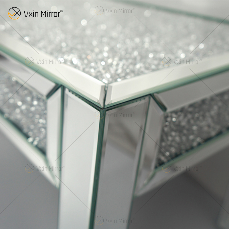 Mesa Lateral WXF-160 Café Triturado Diamante Brilhante para Sala de Estar