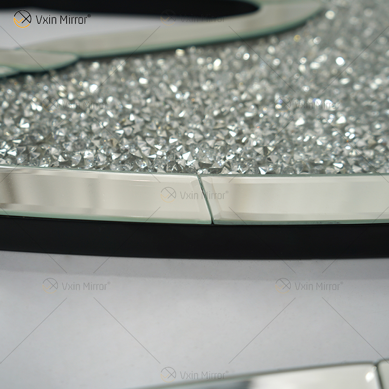 Asas de diamante espelhado cristal esmagado espelho diamante parede arte amor casa bling brilhante WXM-1150
