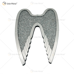 Asas de diamante espelhado cristal esmagado espelho diamante parede arte amor casa bling brilhante WXM-1150