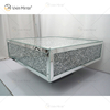 Mesa personalizada WXF-141 Diamante Triturado Prata Espelho Caseiro Mesa de centro