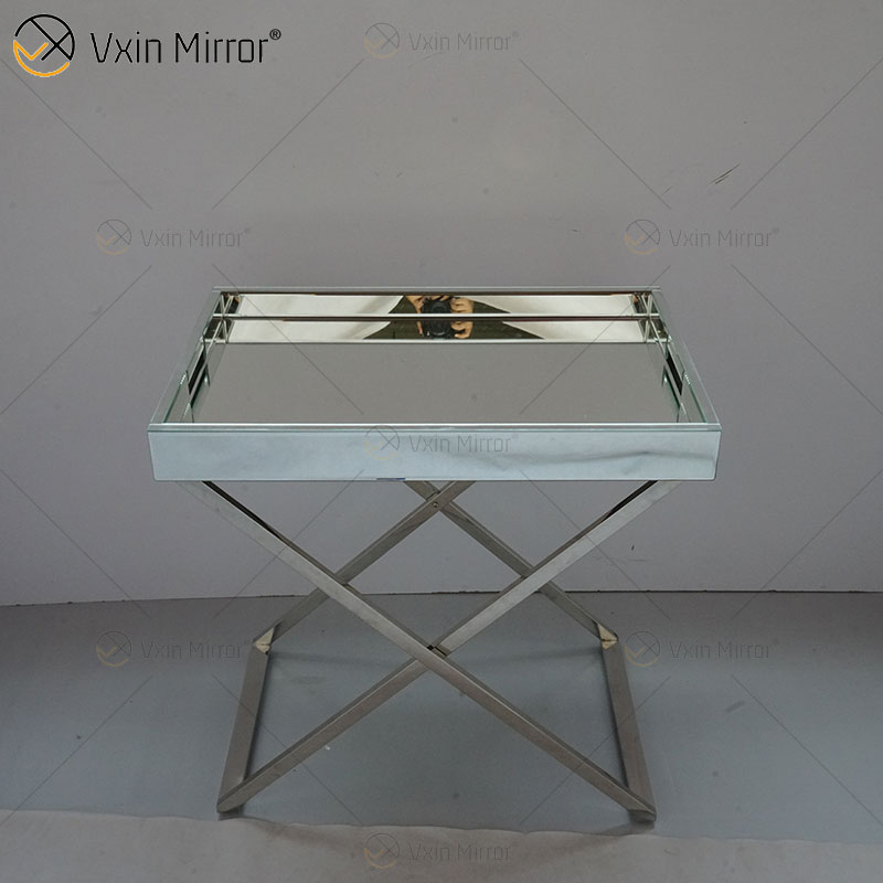 Mesa Lateral WXMF-39 Café Triturado Diamante Brilhante para Sala de Estar