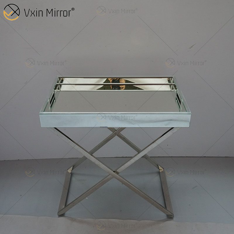 Mesa Lateral WXMF-39 Café Triturado Diamante Brilhante para Sala de Estar