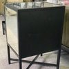 Mesa de cabeceira de ferro forjado de vidro prateado moderno com 2 gavetas mesa de cabeceira espelhada para quarto