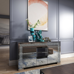 Decoração de casa elegante ZH-063 Móveis espelhados prata Armário de sala de estar com gavetas muti