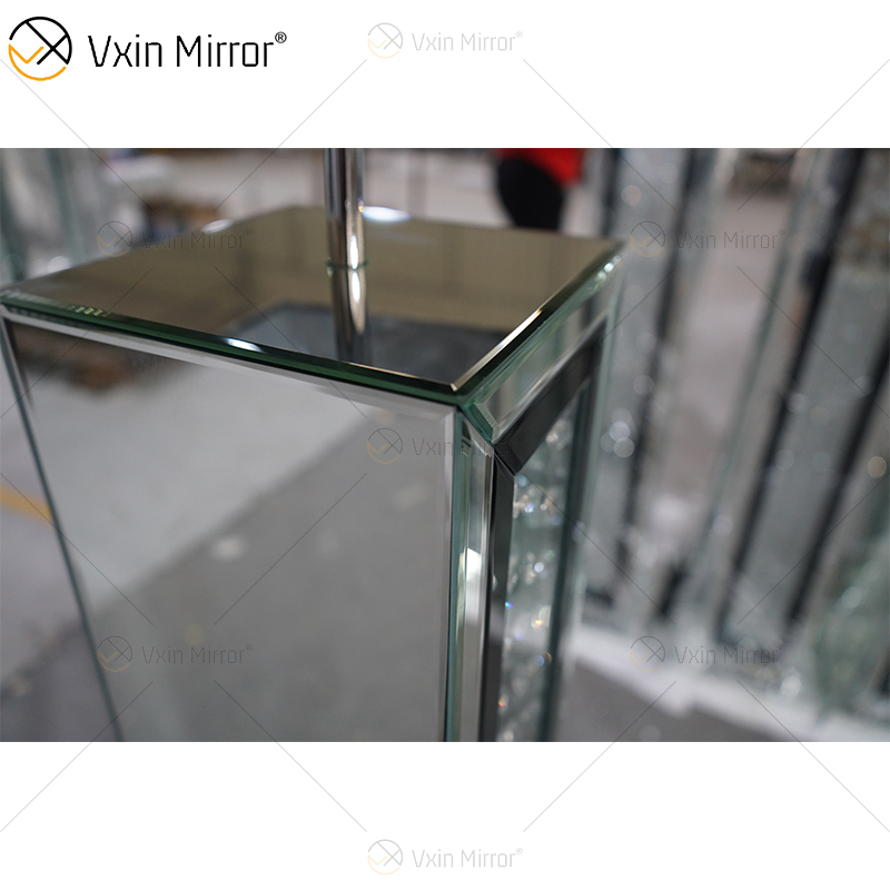 Moldura Preta WXFL-056 Sala de Estar Elegante Prata Moderno Cristal 3D Espelhado Lâmpada Espelho Lâmpada Espelho