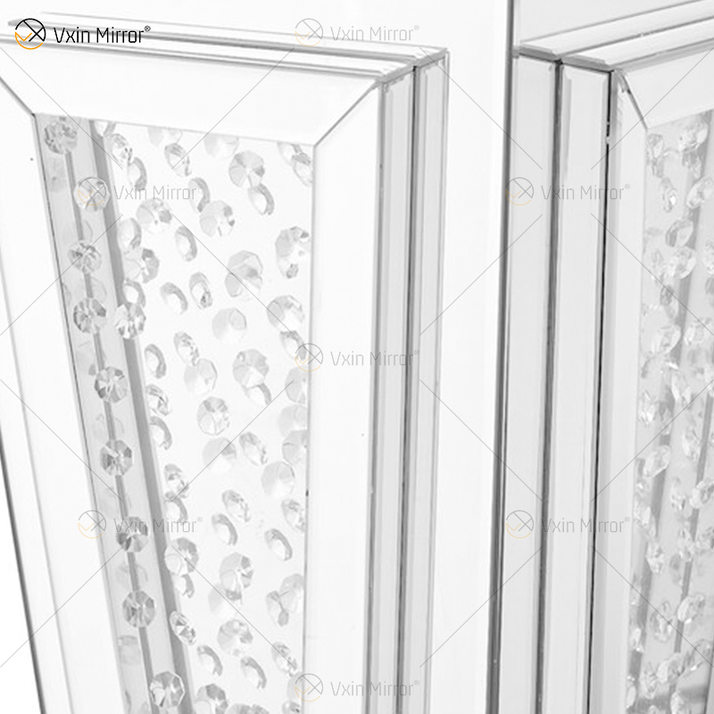 Sofás de mesa de cabeceira espelhados personalizados modernos e mesas laterais de cristal para móveis domésticos