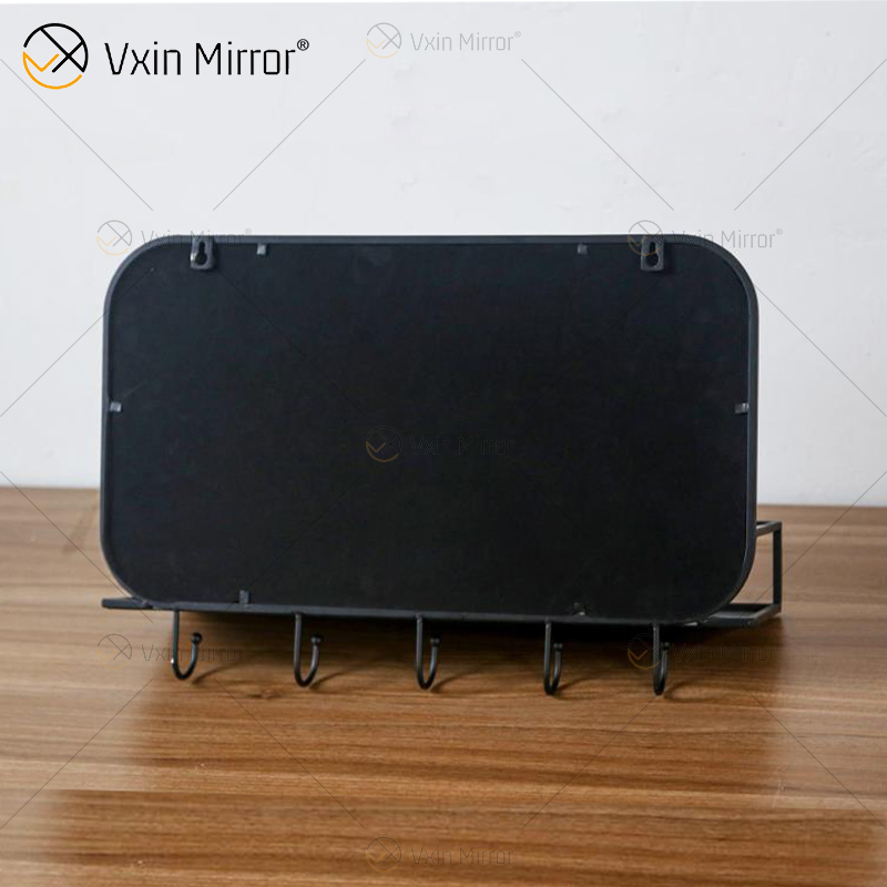 Vxin Fornecimento de Fábrica Prata Decoração de Parede Prata Prata Metal Rack de Armazenamento Espelho Retangular Prateleira de Parede