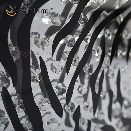 VXin WXMA-22 Decoração de casa Moldura de vidro espelhada Tiger Wall Art Cristal Porcelana Pintura Espelho Arte de Parede
