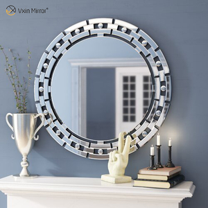 Espelho VXin WXM-1124 Moden Vidro Prata Espelho de Parede Decoração de Casa para Sala de Estar Quarto